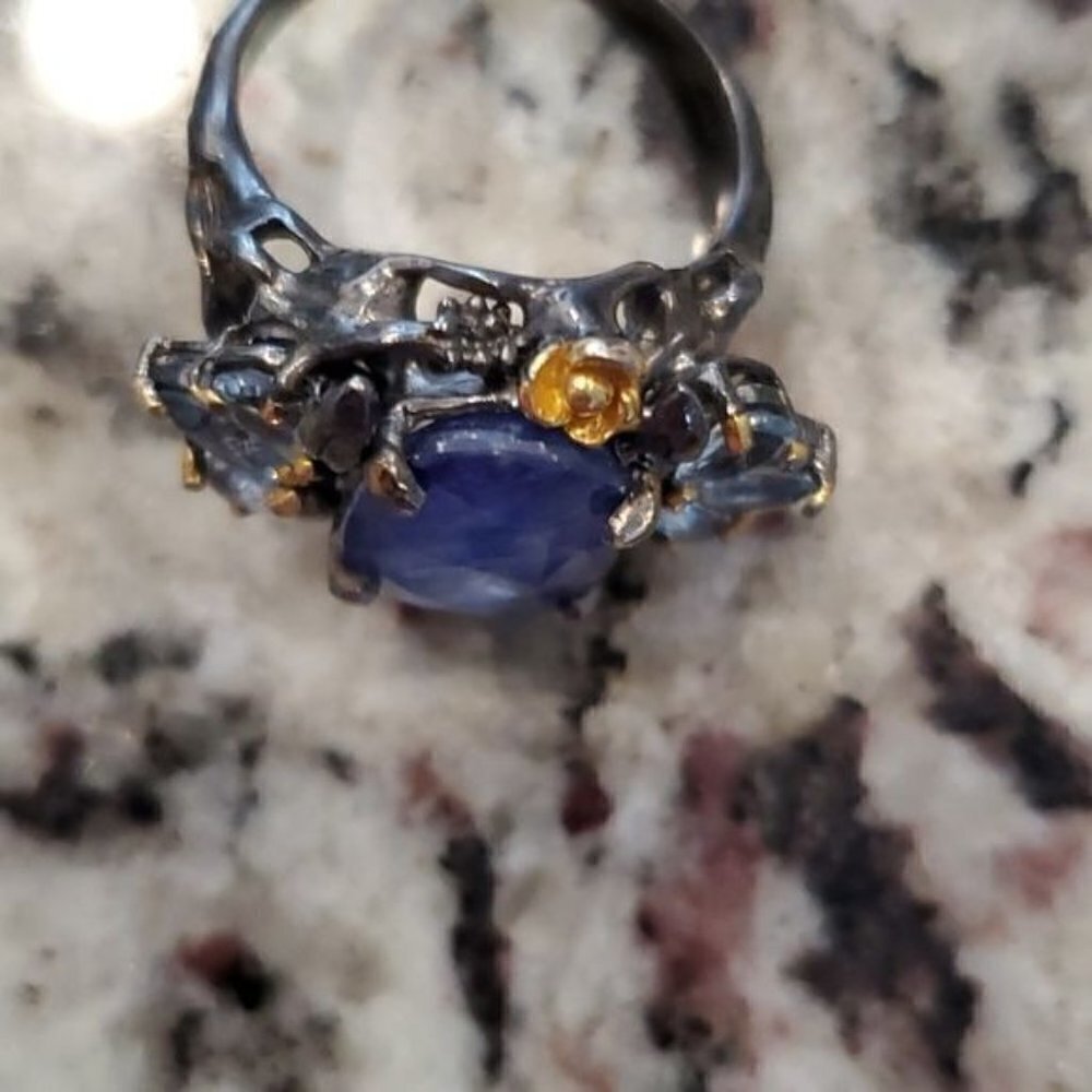 BEAUTIFUL BLUE LAPIS RING SIZE 9 - Picture 12 of 16